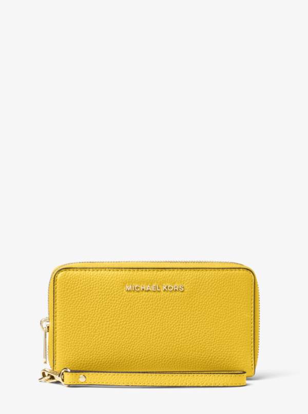 Damske Penazenky Michael Kors Large Leather Smartphone Wristlet Zlate Žlté - Doplnky Michael Kors Akcia | VGEBA-5194